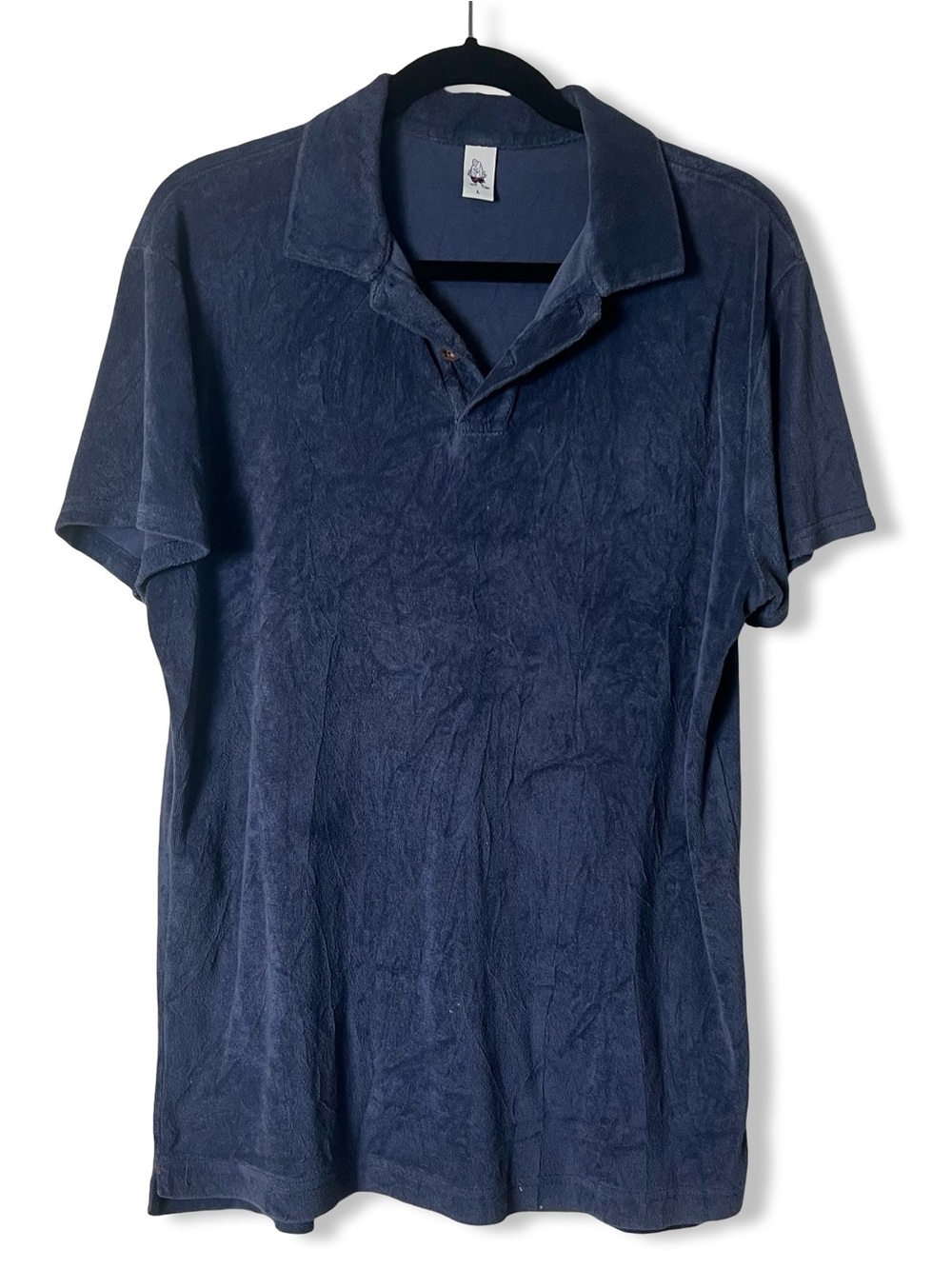 Birdwell Beach Britches Men’s Terry Cloth Polo Shirt Navy Blue Sz. L